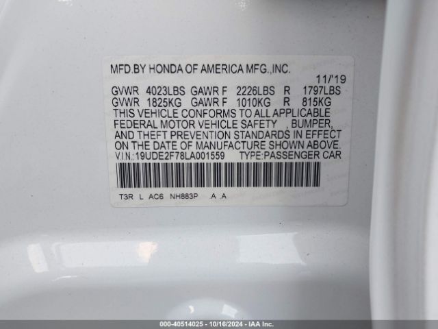 19UDE2F78LA001559 Acura ILX