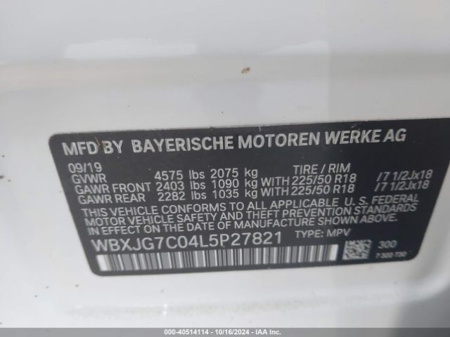 WBXJG7C04L5P27821 BMW X1 Sdrive28i