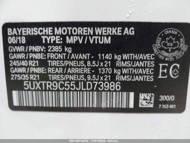 5UXTR9C55JLD73986 BMW X3 Xdrive30i