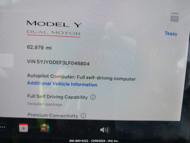 5YJYGDEF3LF046804 Tesla Model Y Long Range Dual Motor All-wheel Drive/performance Dual Motor All-wheel Drive