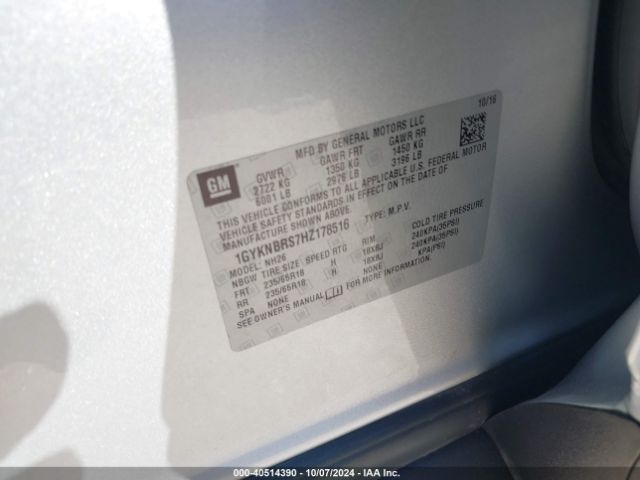 1GYKNBRS7HZ178516 Cadillac XT5 LUXURY