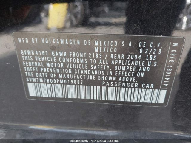 3VW7M7BU9PM019887 Volkswagen Jetta 1.5t Se