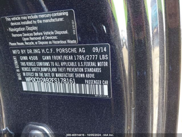 2015 PORSCHE 911 WP0CD2A92FS178161 Photo 8