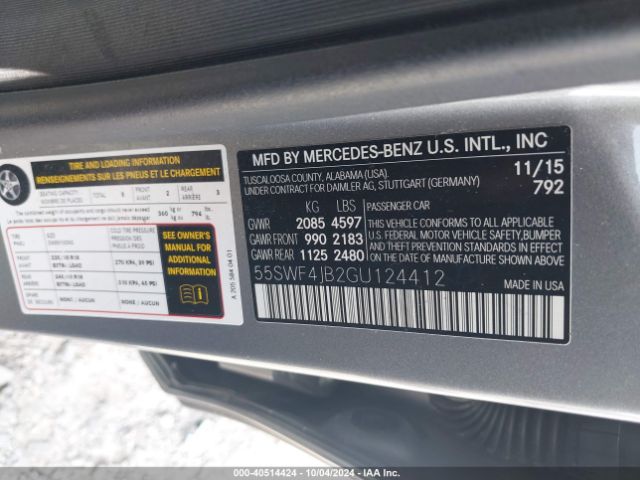 55SWF4JB2GU124412 Mercedes-Benz C 300 Luxury/sport