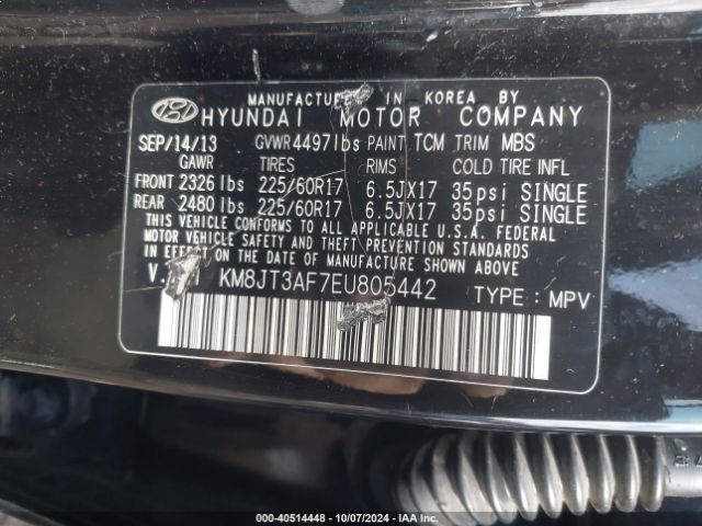 KM8JT3AF7EU805442 Hyundai TUCSON GLS