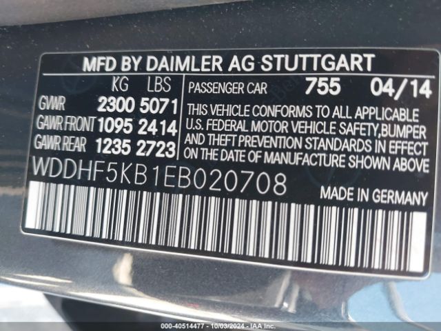 WDDHF5KB1EB020708 Mercedes-Benz E 350