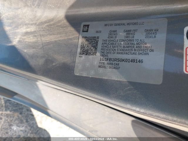 1G1FB1RS0K0149146 Chevrolet Camaro 1lt