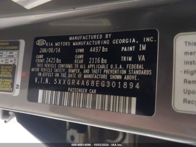 5XXGR4A68EG301894 KIA Optima Sx Turbo