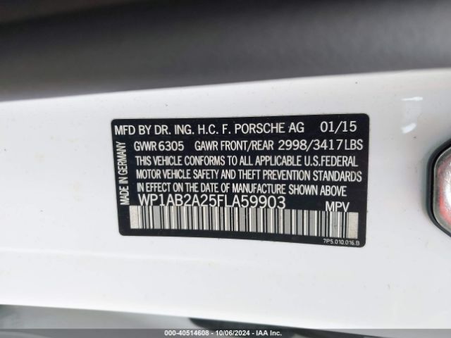 WP1AB2A25FLA59903 Porsche CAYENNE S