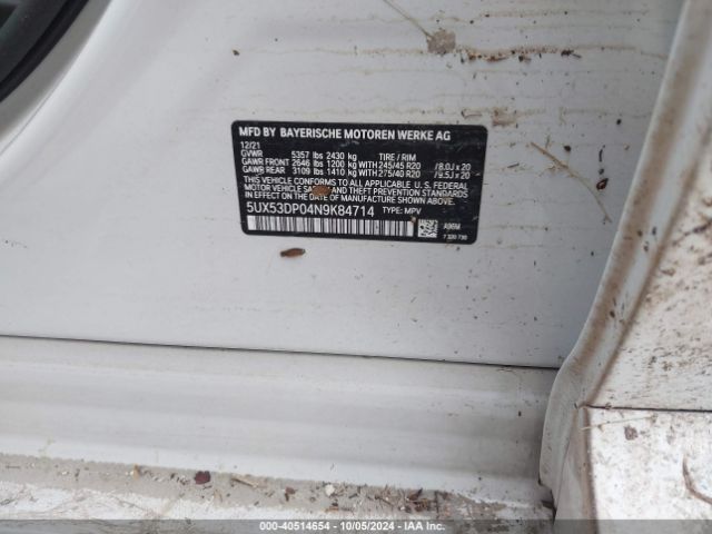 5UX53DP04N9K84714 BMW X3 Xdrive30i