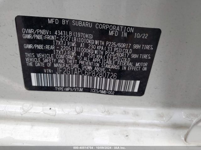 JF2GTAPC6P8280726 Subaru Crosstrek Premium