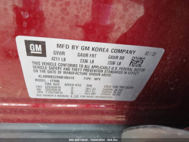 KL4MMBS29NB106419 Buick Encore Gx Fwd Preferred