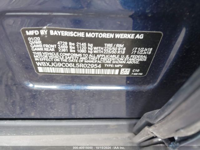 WBXJG9C06L5R02954 BMW X1 Xdrive28i