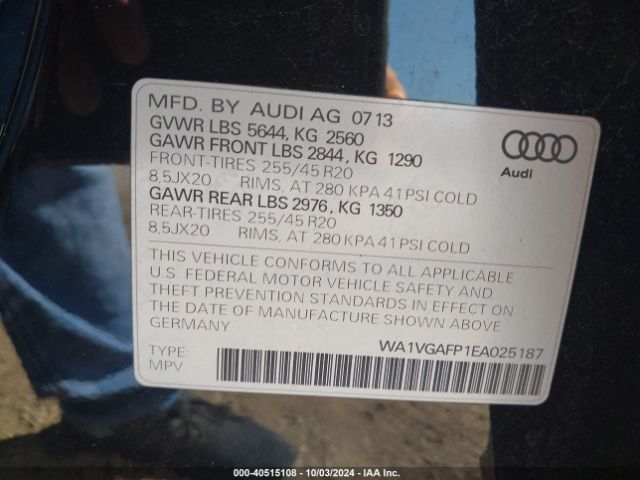 2014 AUDI SQ5 WA1VGAFP1EA025187 Photo 8