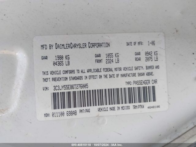 2006 CHRYSLER PT CRUISER 3C3JY55E86T276005 Photo 8