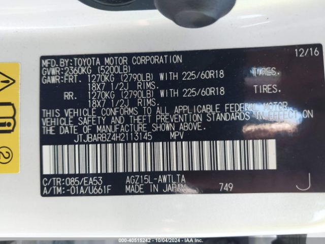 JTJBARBZ4H2113145 Lexus NX 200T