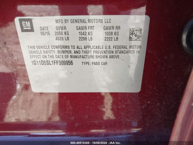 1G11D5SL1FF309956 Chevrolet MALIBU 2LT