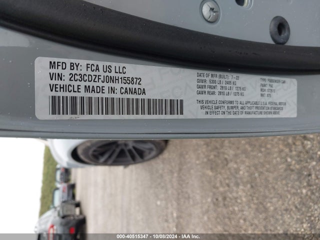 2C3CDZFJ0NH155872 Dodge Challenger R/t Scat Pack Widebody