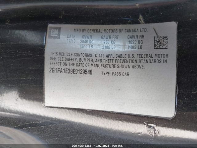 2G1FA1E39E9129540 Chevrolet Camaro 2ls