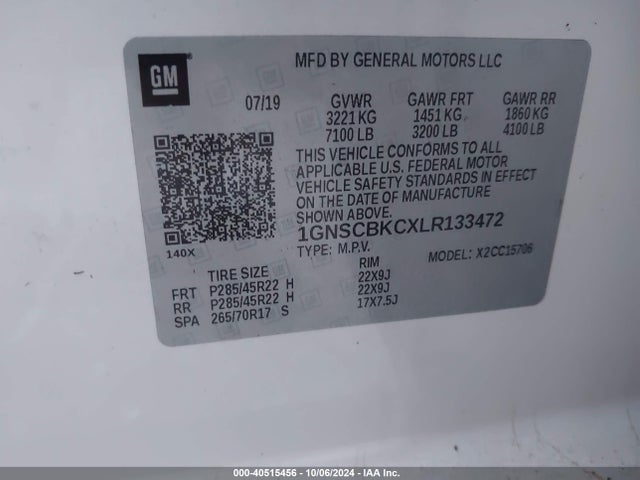 Chevrolet Tahoe 2wd Lt 2020 1GNSCBKCXLR133472 Image 9