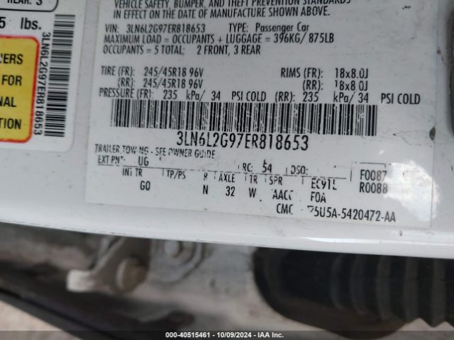 3LN6L2G97ER818653 Lincoln MKZ