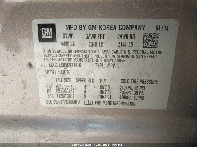 Buick Encore 2014 KL4CJESB5EB734161 Image 9