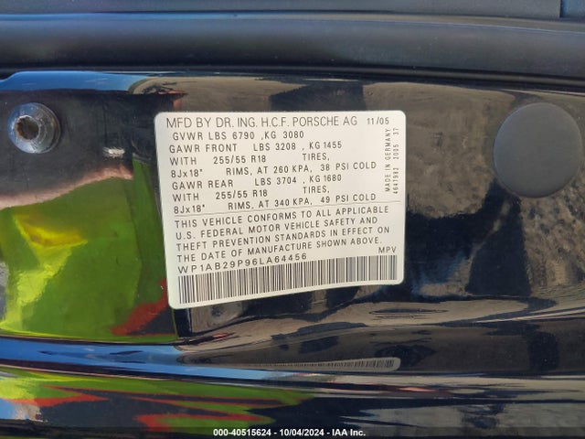 2006 PORSCHE CAYENNE WP1AB29P96LA64456 Photo 8