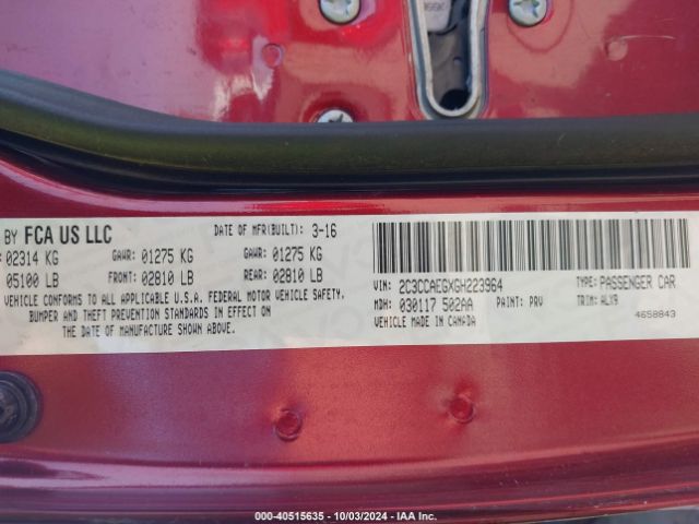 2C3CCAEGXGH223964 Chrysler 300C