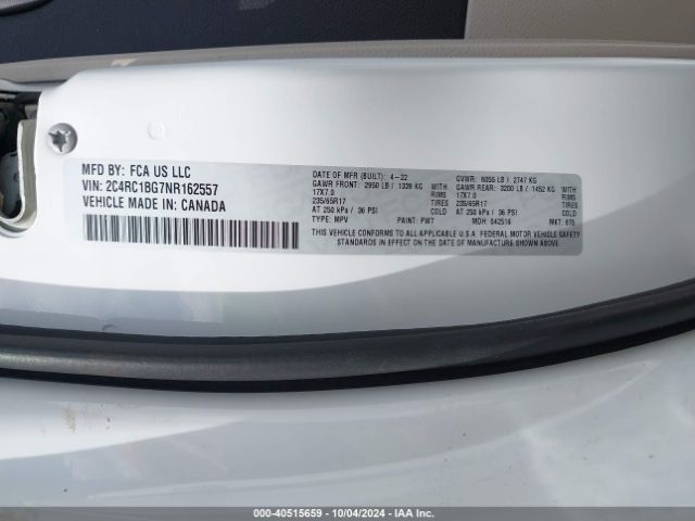 2022 CHRYSLER PACIFICA 2C4RC1BG7NR162557 Photo 8
