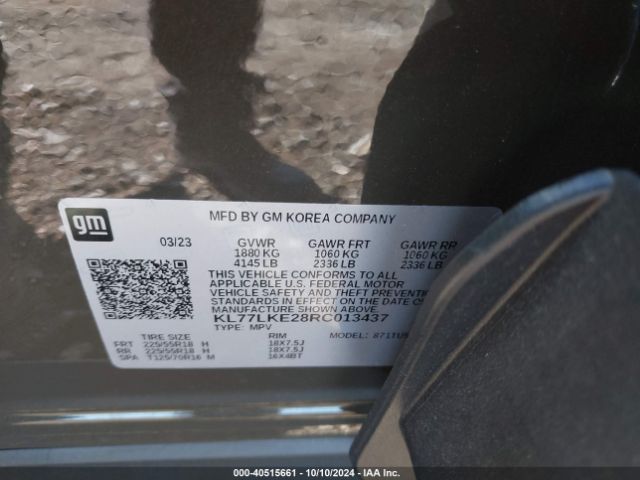 KL77LKE28RC013437 Chevrolet Trax Fwd Activ