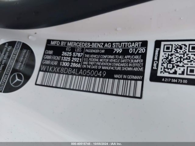 W1KXK8DB4LA050049 Mercedes-Benz S 560