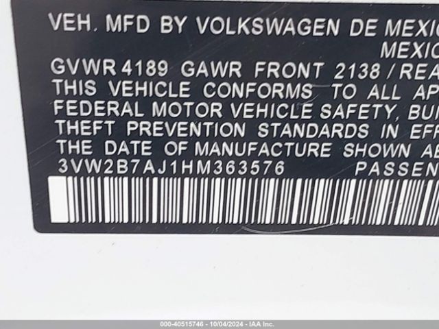 3VW2B7AJ1HM363576 Volkswagen Jetta 1.4t S