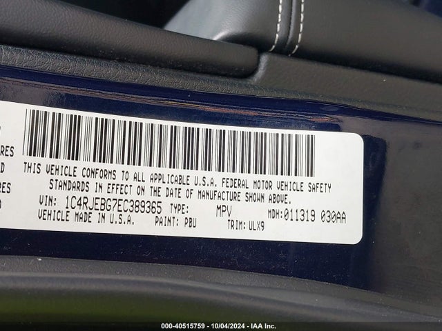 1C4RJEBG7EC389365 Jeep Grand Cherokee Limited