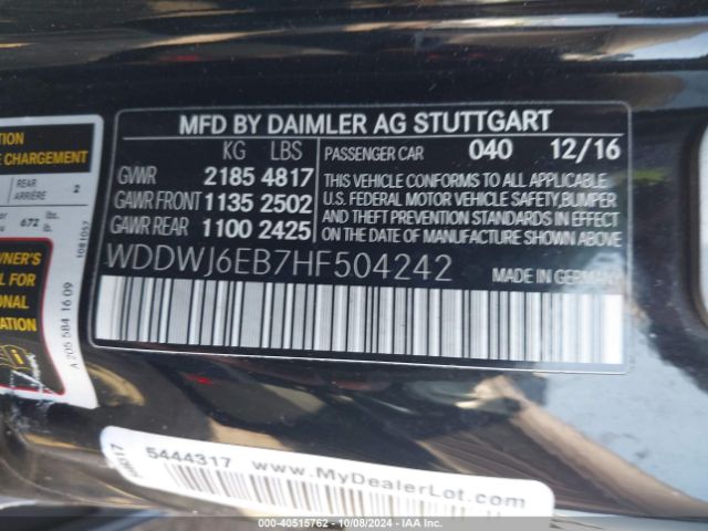 WDDWJ6EB7HF504242 Mercedes-Benz Amg C 43 4matic
