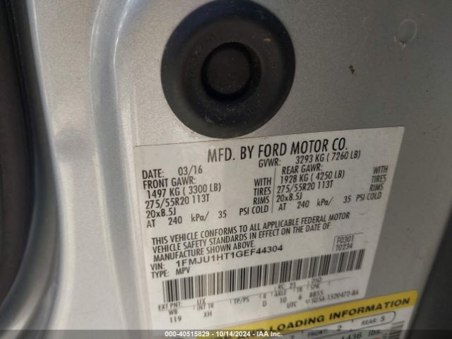1FMJU1HT1GEF44304 Ford Expedition Xlt