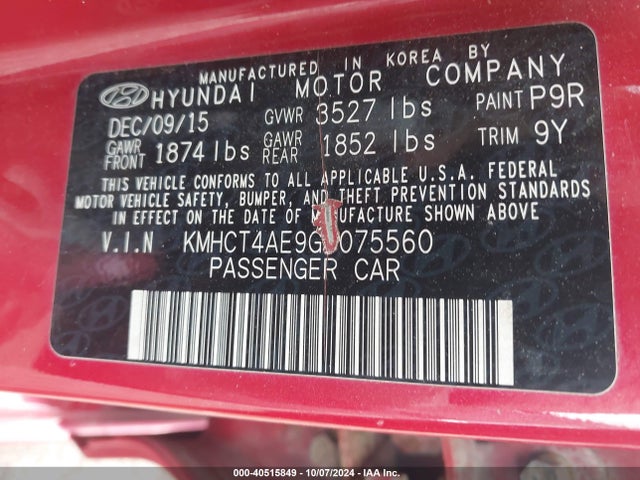 Hyundai ACCENT SE 2016 KMHCT4AE9GU075560 Image 9