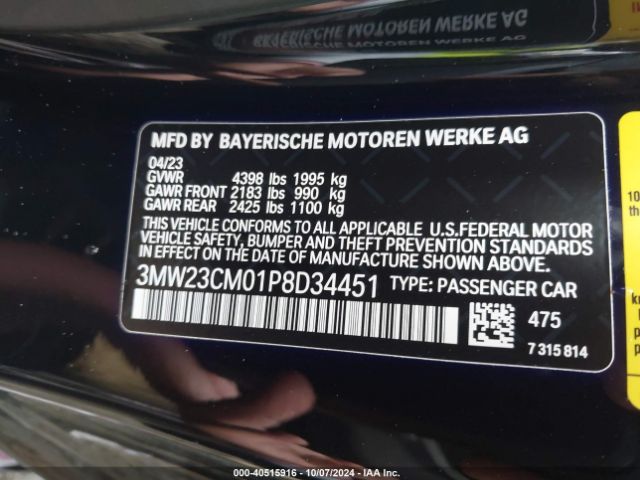 3MW23CM01P8D34451 BMW 230 I