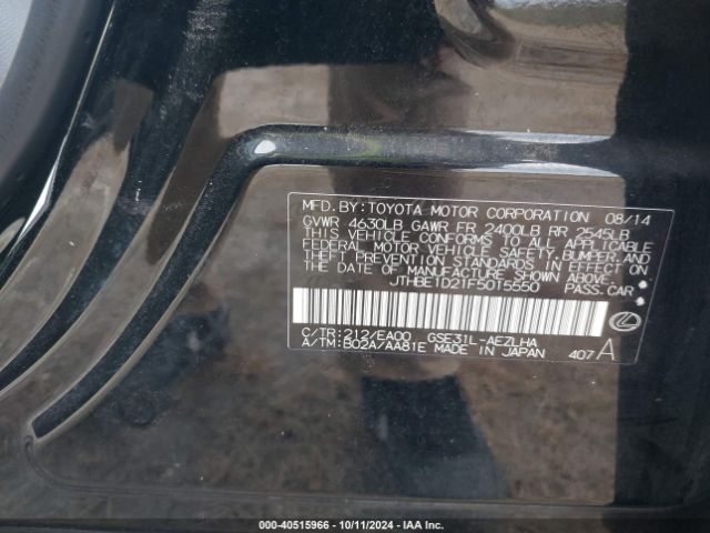 JTHBE1D21F5015550 Lexus IS 350