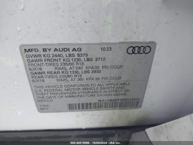WA1ABAFY2R2026659 Audi Q5 Premium 40 Tfsi Quattro S Tronic