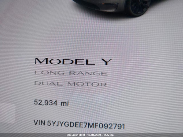 2021 TESLA MODEL Y 5YJYGDEE7MF092791 Photo 6