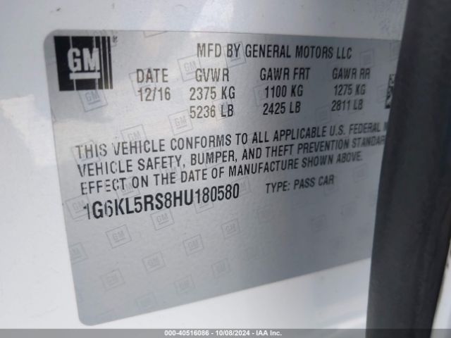 1G6KL5RS8HU180580 Cadillac Ct6 Platinum