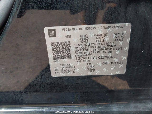 Chevrolet Silverado 1500 Ld Lt 2019 2GCVKPEC4K1179646 Image 9