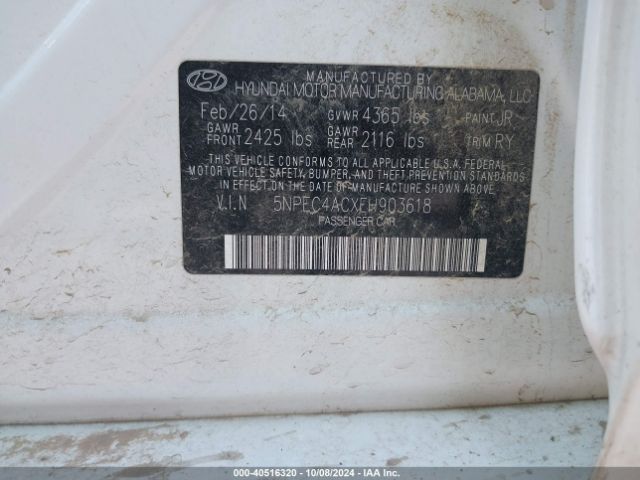 5NPEC4ACXEH903618 Hyundai Sonata Limited