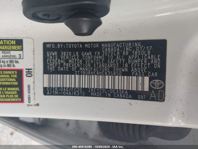 Toyota COROLLA SE 2017 2T1BURHE8HC835850 Image 9