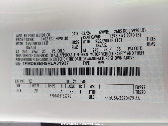Ford Bronco Outer Banks 2024 1FMDE8BH9RLA31937 Image 9