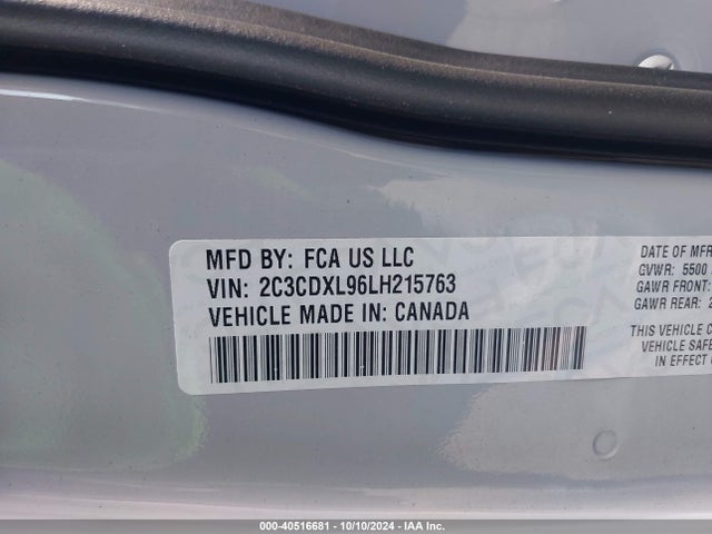 Dodge Charger Srt Hellcat Rwd 2020 2C3CDXL96LH215763 Image 9