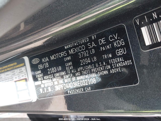 KIA Forte Lxs 2019 3KPF24AD3KE032108 Image 9