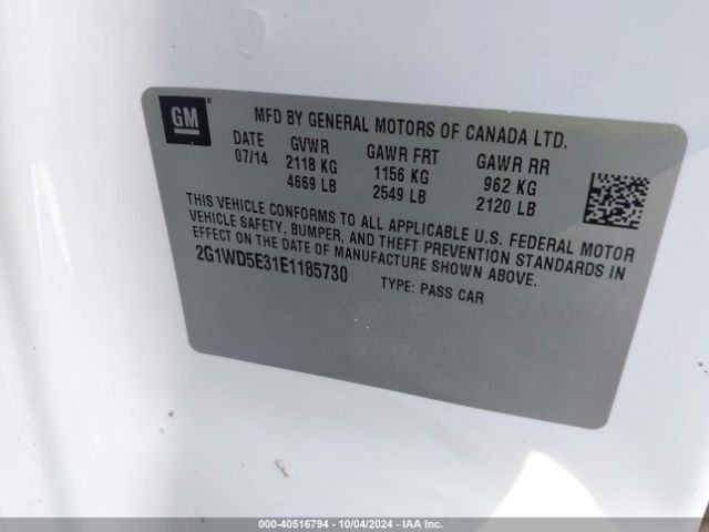 2G1WD5E31E1185730 Chevrolet IMPALA LIMITED POLICE