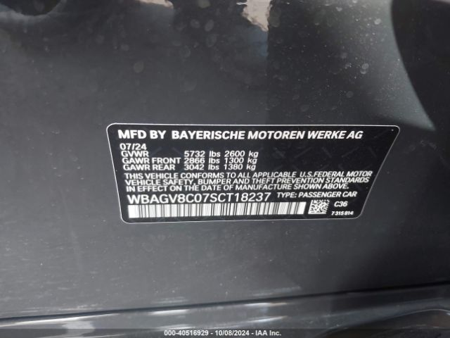 WBAGV8C07SCT18237 BMW M850i Gran Coupe Xdrive