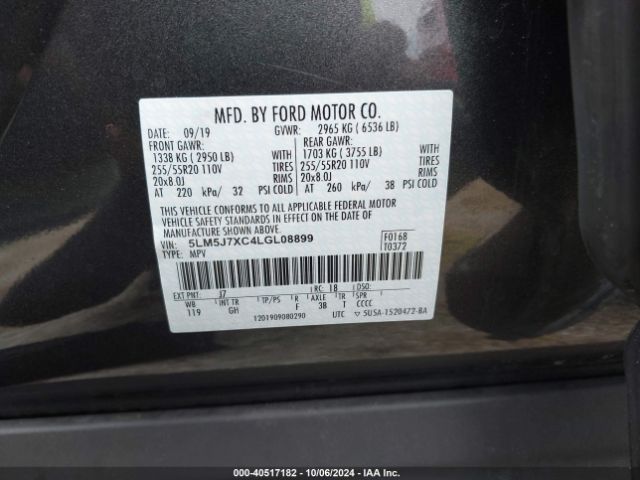 5LM5J7XC4LGL08899 Lincoln Aviator Reserve